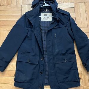 Burberry London Prorsum Rain Jacket Hoodie Navy Blue-Black Sz L men